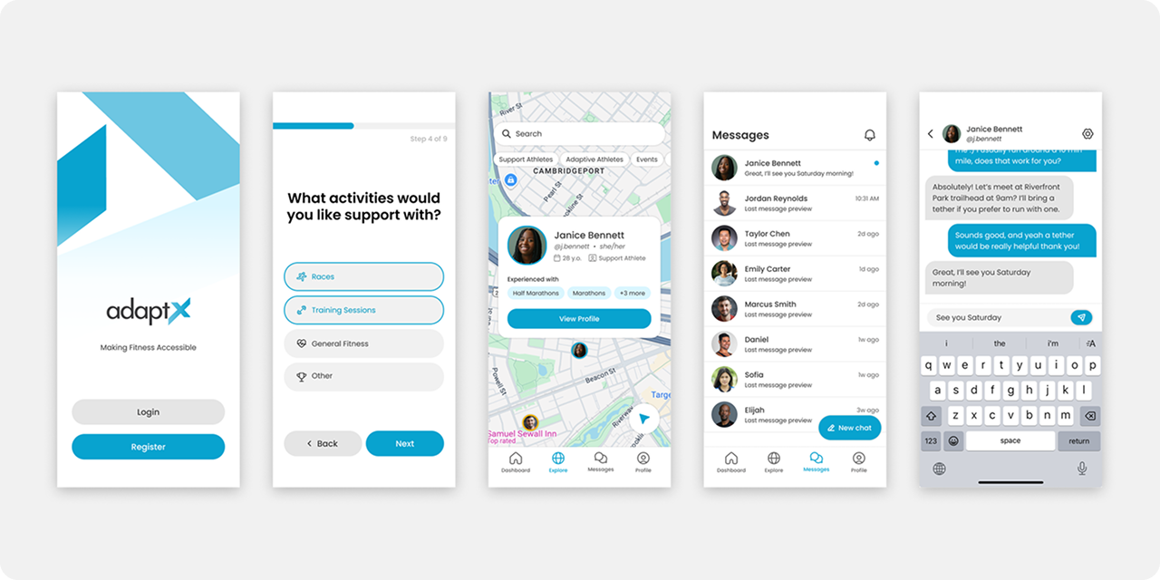 AdaptX hifi wireframes